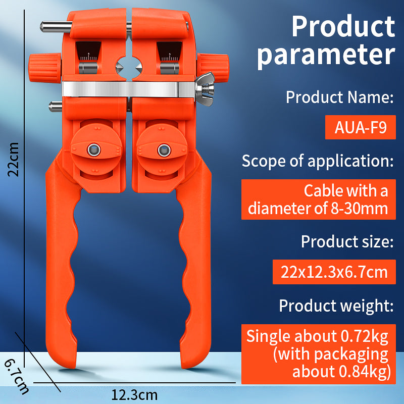 COMPTYCO AUA-F9 Fiber Optic Stripper 8-30mm Longitudinal and Transverse Fiber Optic Cable Opener Optical Cable Cutter
