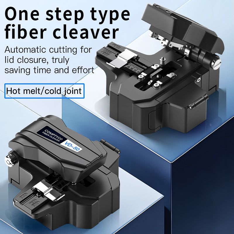 COMPTYCO High Precision One Step Knife with Scrap Box VD-50 Optical Fiber Cutter Fiber Optic Cleaver Hot Melt Fiber Clea