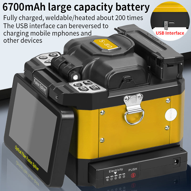 COMPTYCO S-80 Fiber Optic Splicing Machine 6 Motors Fiber Optic Soudeuse FTTH Optical Fiber Welding Machine ARC Fusion S