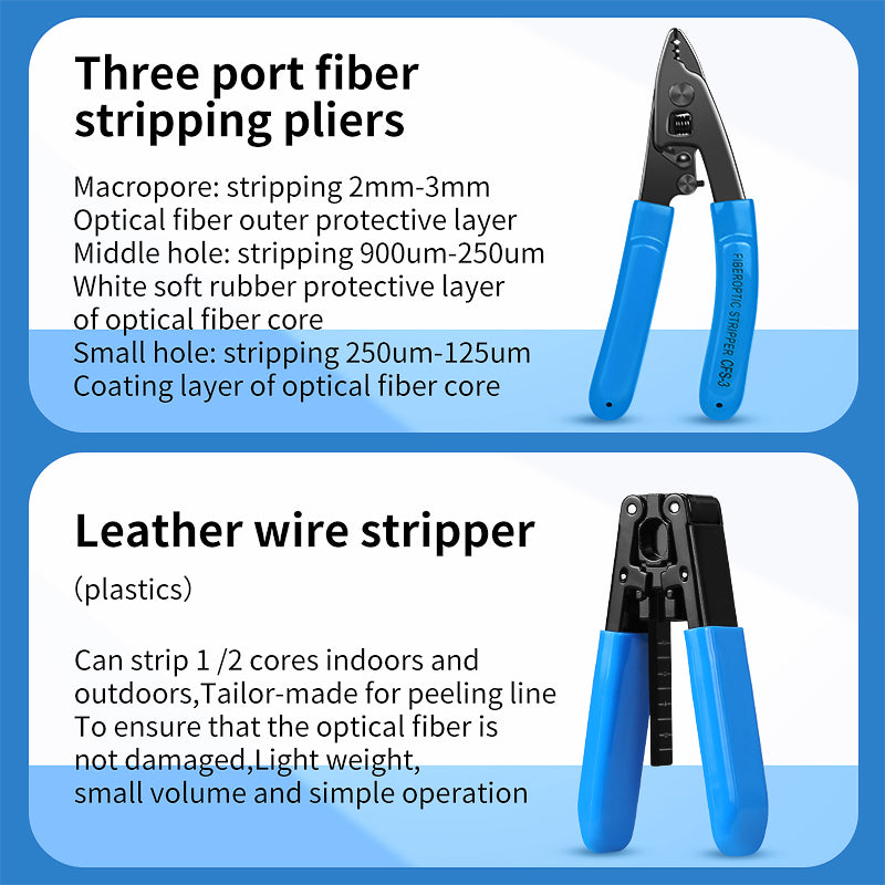 FTTH AUA-6C Fiber Cleaver Optical Power Meter Visual Fault Locator OPM 15mw VFL Kit De Fibra Fiber Tool Kit