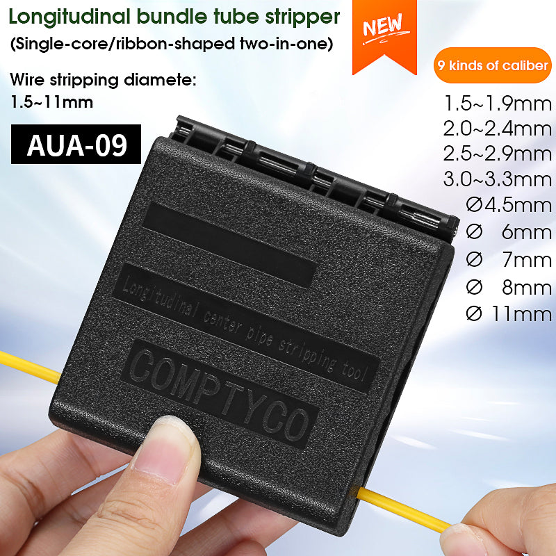 COMPTYCO FTTH Fiber Tool Loose Tube Slitter AUA-09 Ribbon Longitudinal 2-in-1 Cable Jacket Stripper 1.5-11mm Fiber Strip