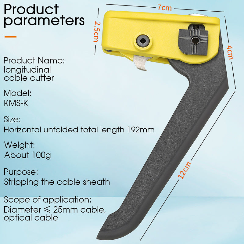 COMPTYCO KMS-K Fiber Optic Stripper 25mm Fiber Optic Cable Opener for Longitudinal Fiber Optic Stripping Plie Cable Stri