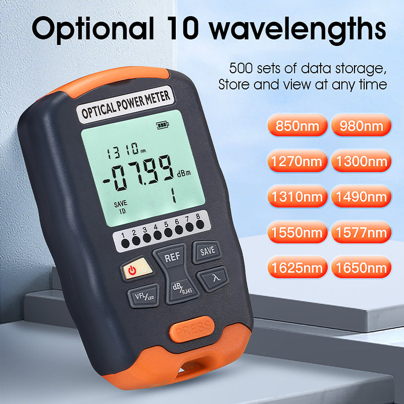 COMPTYCO Optical Multi Meter -70~+10dBm/-50~+26dBm 4 in 1 OPM+VFL+LED+RJ45 Tester Visual Fault Locator Mini Optical Powe
