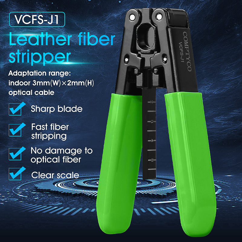 COMPTYCO VCFS-J1 Metal Leather Drop Cable Stripper FTTH Fiber Tool Leather Wire Stripper Pliers 3mm (W) * 2mm (H) Fiber 