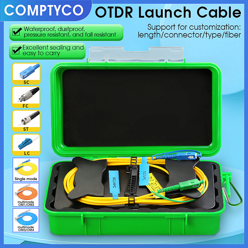 COMPTYCO High Quality SC/FC/ST/LC-UPC/APC OTDR Test Extension Line 150M 300M 500M 1KM 2KM SM MM OTDR Launch Cable Box