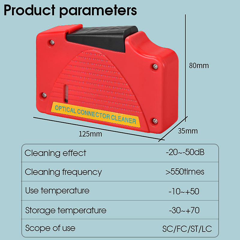 COMPTYCO AUA-550 Red Cable Cleaning Tool 550 Times SC FC ST LC Connector Cleaner Fiber Optic Cleaning Box Fiber Optic Cl