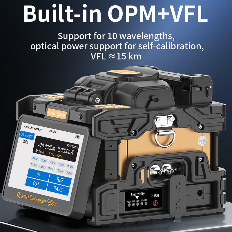 COMPTYCO A-10 Optical Fiber Splicing Machine with OPM/VFL Fiber Optic Equipment 10 Languages 6 Motors Fiber Optic Fusion