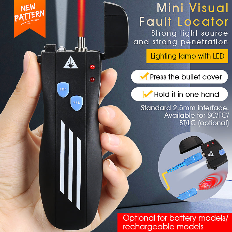 COMPTYCO Mini VFL Fibra Optica Red Laser Tester 10/30km Optical Fiber Red Light Pen 1-50mw SC/FC/ST 2.5mm Visual Fault L