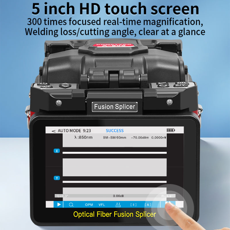 COMPTYCO A-80S Fully Automatic Fusion Splicer Machine 5 Inch Touch Screen 6 Motors with OPM VFL Fiber Optic Fusion Splic