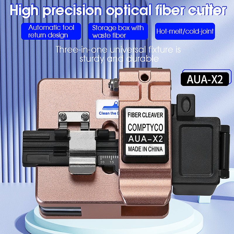 COMPTYCO Good Price AUA-X2 Fiber Optical Cutting Machine Rose Gold Automatic Return Fiber Cutting Machine Hot Melt Fiber