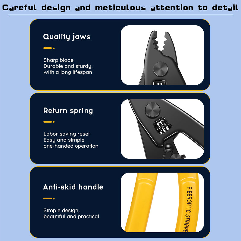 Factory Hot Selling CFS-3 FTTH Stripping Tool Cables Stripper Fiber Optic 3 Port Wire Stripper Fiber Stripper Customizab