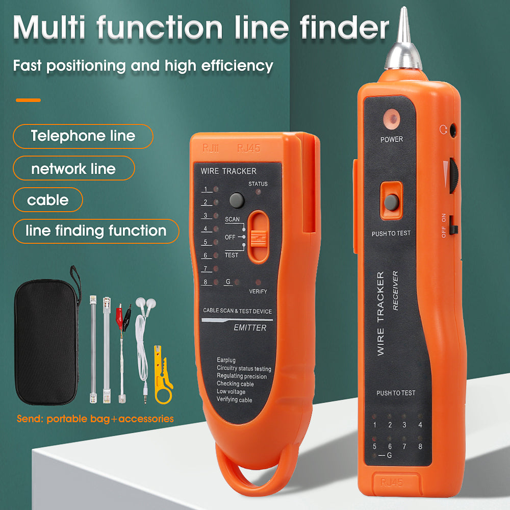 COMPTYCO Orange Multifunctional Line Finder RJ45 RJ11 Cable Telephone Network Cable Tester Fiber Optic Line Finder