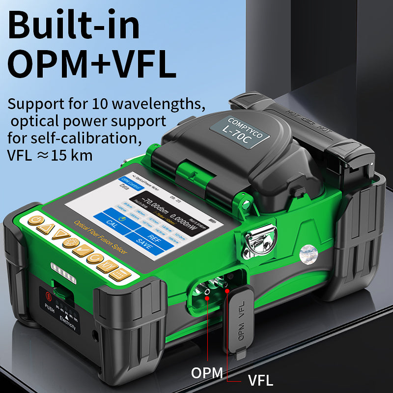 COMPTYCO L-70C Mini Optical Fiber Splicing Machine with OPM+VFL Fiber Optic Equipment 6 Motors FTTH Fiber Optic Fusion S