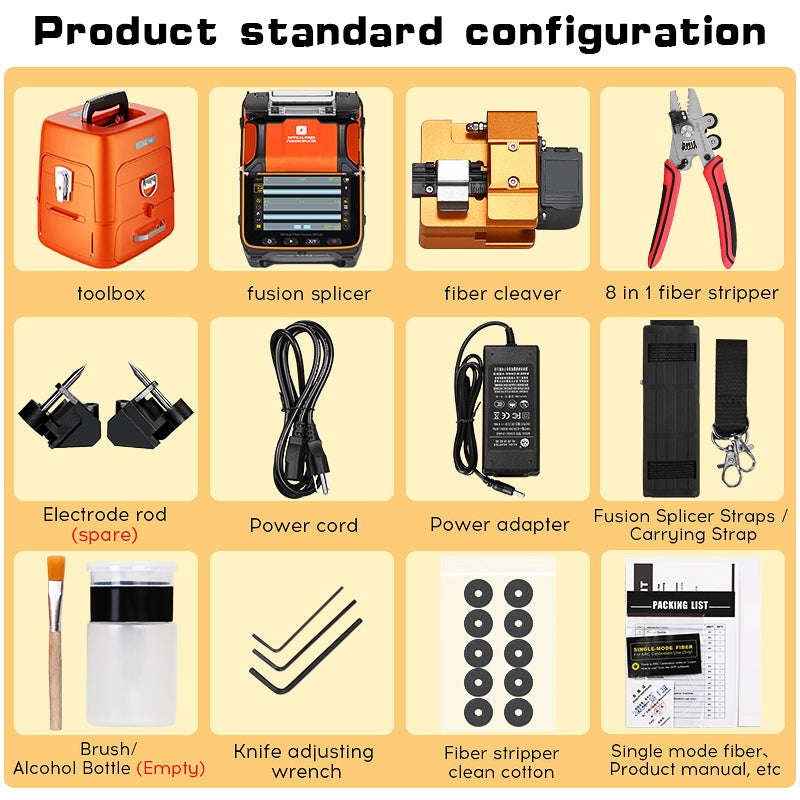 COMPTYCO Hot Products FTTH AI-9 Fiber Optic Splicing Machine 6 Motors 5-inch Touch Screen OPM+VFL Optical Fiber Fusion S