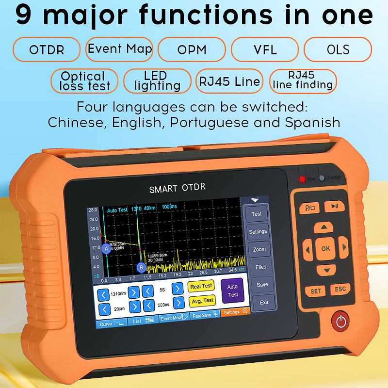 COMPTYCO AUA562U/A Live Testing Optical Time Domain Reflectometer 80km 1625nm 9 Functionality OPM VFL Fiber Optic Tester