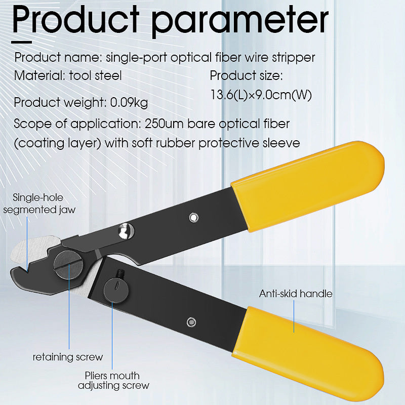 COMPTYCO FO103-S Single Hole Cable Stripper FTTH Fiber Fusion Splicing Tool Bare Fiber Leather Fiber Stripper