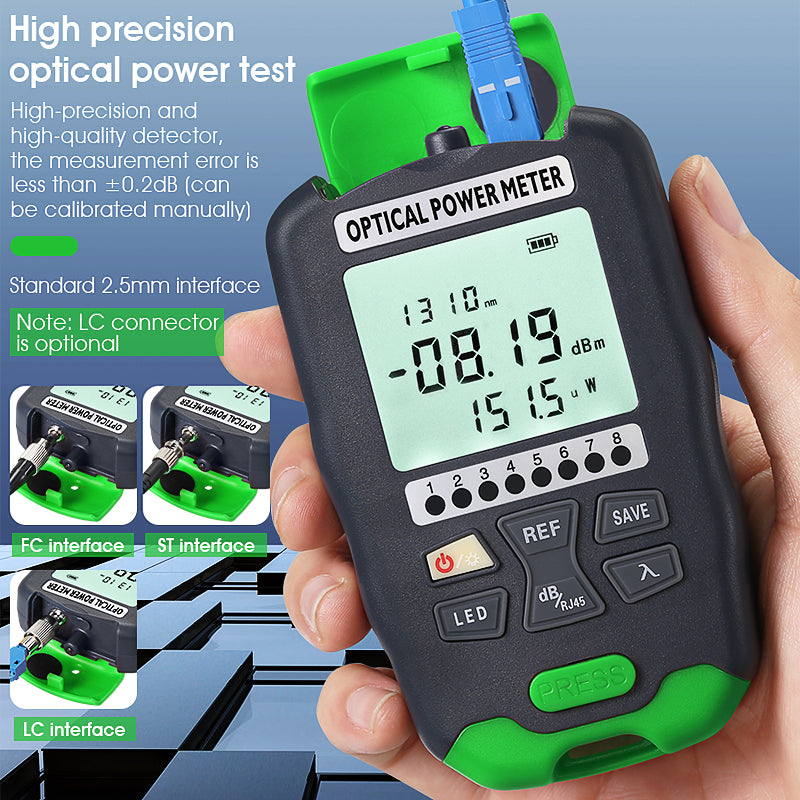 COMPTYCO High Precision Fiber Optic Tester A-D7/D5 OPM with LED and RJ45 Tester Fiber Optic Equipment Mini Optical Power