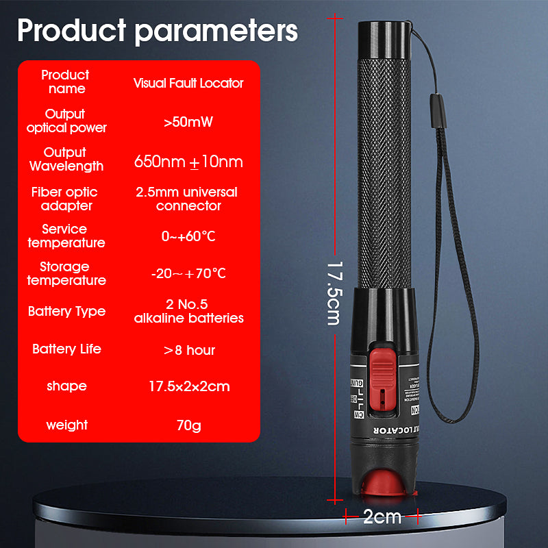 COMPTYCO AUA-50mw 50km Fiber Optic Testing Pen 650nm Laser Pen Breakpoint Detector 2.5mm SC/FC/ST VFL Visual Fault Locat
