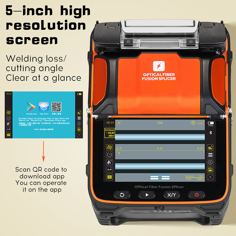 COMPTYCO Hot Products FTTH AI-9 Fiber Optic Splicing Machine 6 Motors 5-inch Touch Screen OPM+VFL Optical Fiber Fusion S
