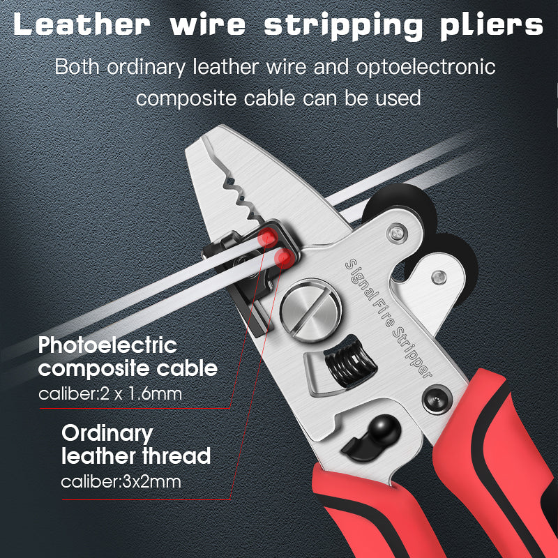 Signal Fire 8 in 1 ZSQ-08 Fiber Optical FTTH Tool Three Hole Clamp Wire Stripper Plier with Scissors Clean Cotton Fiber 