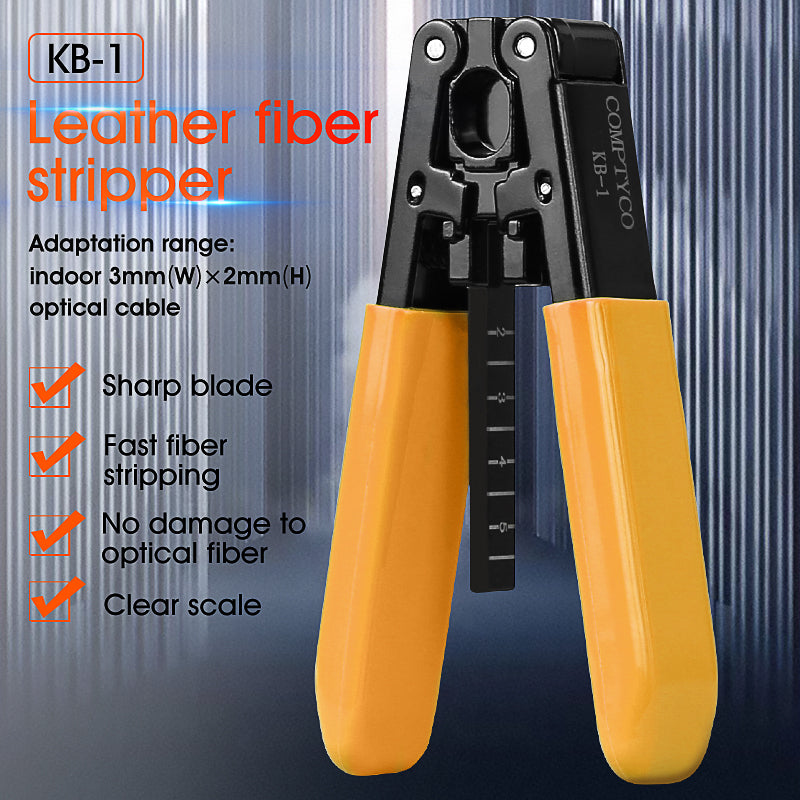 COMPTYCO KB-1 Metal Leather Drop Cable Stripper FTTH Fiber Tool Leather Wire Stripper Pliers 3mm (W) * 2mm (H) Fiber Str