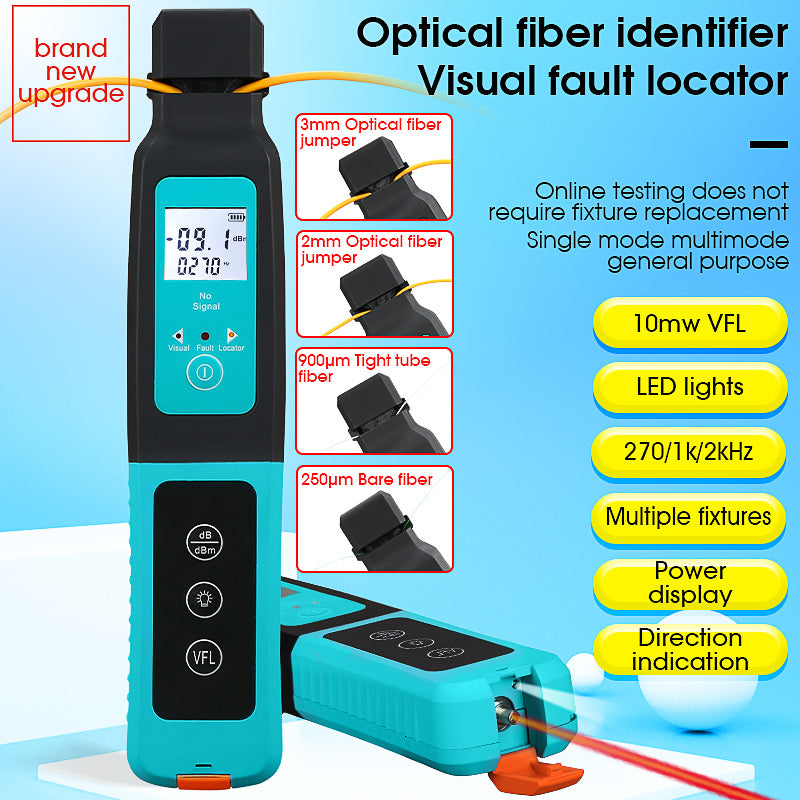 COMPTYCO Live Fiber Optical Identifier with 10mw VFL and LED 800nm-1700nm SM and MM Fiber Cable AUA-40 Fiber Optic Ident