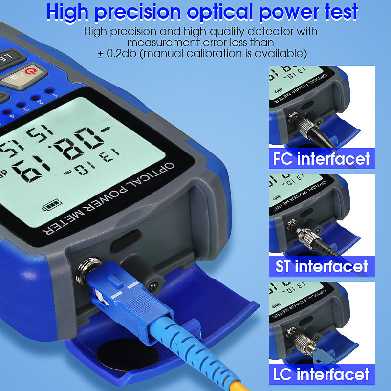 COMPTYCO High Precision Fiber Optic Tester A-M7/M5 OPM with LED and RJ45 Tester Fiber Optic Equipment Mini Optical Power