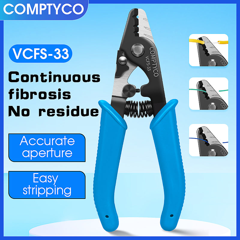 COMPTYCO VCFS-33 Upgraded 5 Color Three Port Cable Stripper FTTH Fiber Fusion Splicing Tool Bare Fiber Leather Fiber Str