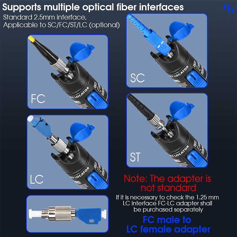 COMPTYCO AUA-1 Fiber Optic Cable Tester Laser Pen Breakpoint Detector VFL 1mw SC/FC/ST (LC to Be Purchased) Visual Fault