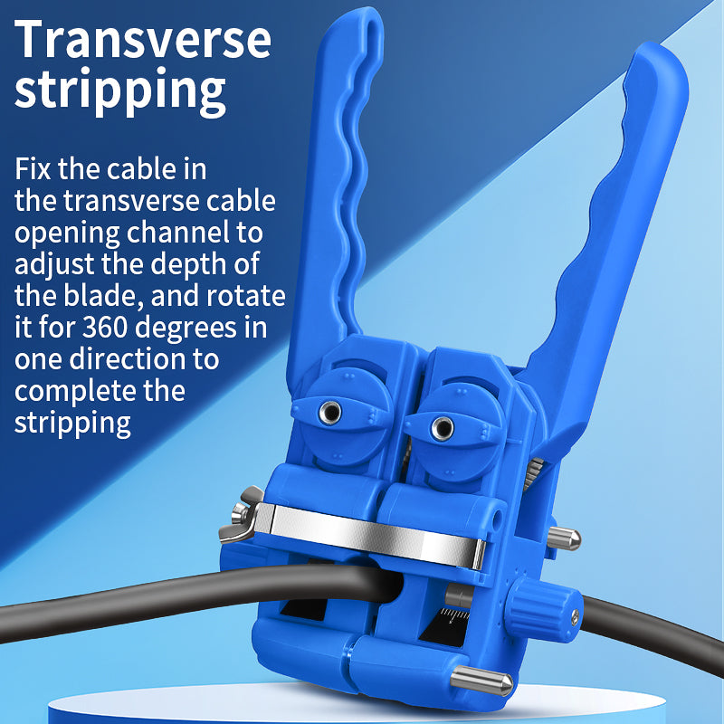 COMPTYCO AUA-F9 Fiber Optic Stripper 8-30mm Longitudinal and Transverse Fiber Optic Cable Opener Fiber Tool Optical Cabl
