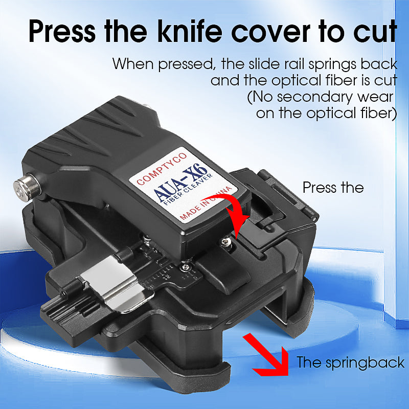 COMPTYCO High Precision AUA-X6 FTTH Fiber Tool Fiber Optic Cutter for Fusion Splicing Hot Melt Optical Fiber Cleaver