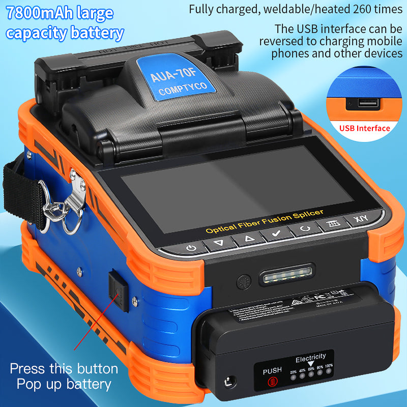 COMPTYCO AUA-70F High Performance Cheapest Fiber Optic Splicer Kit Fusion Splicer Machine 6 Motor Fiber Optic Fusion Spl