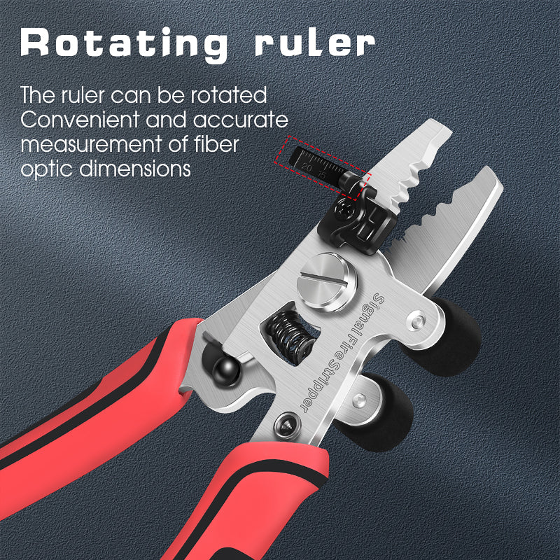 Signal Fire 8 in 1 ZSQ-08 Fiber Optical FTTH Tool Three Hole Clamp Wire Stripper Plier with Scissors Clean Cotton Fiber 