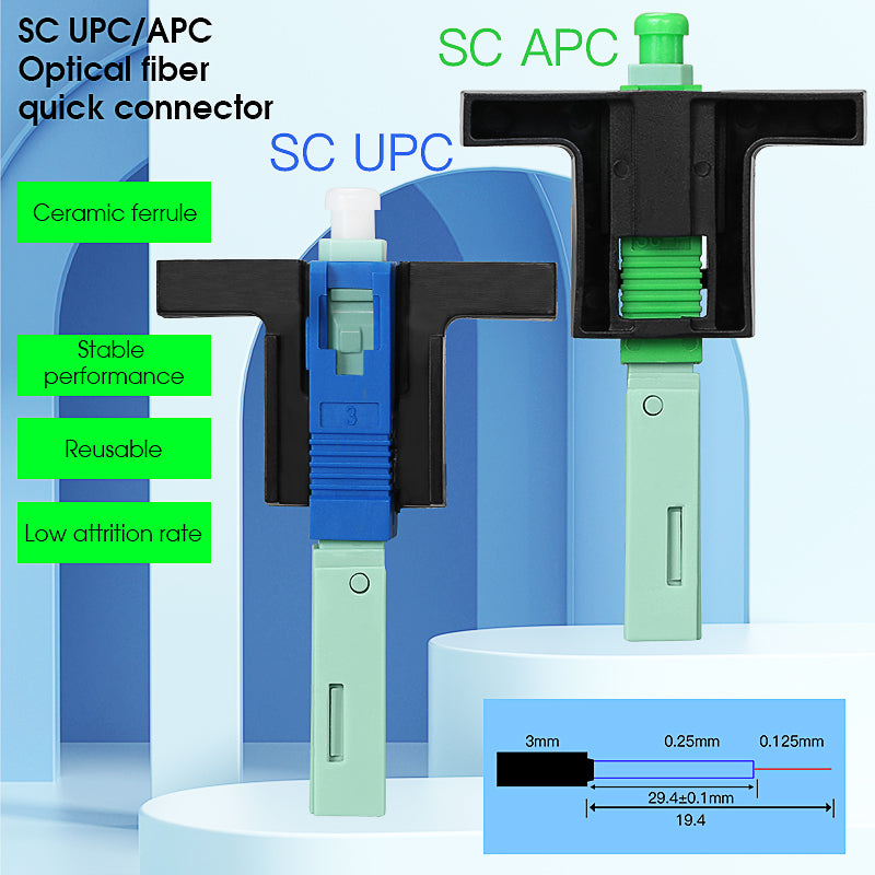 High Quality Fiber Optic Quick Connector SC/UPC SC/APC Fabric Fiber Optic Beam Connectors SM FTTH Fast Connector