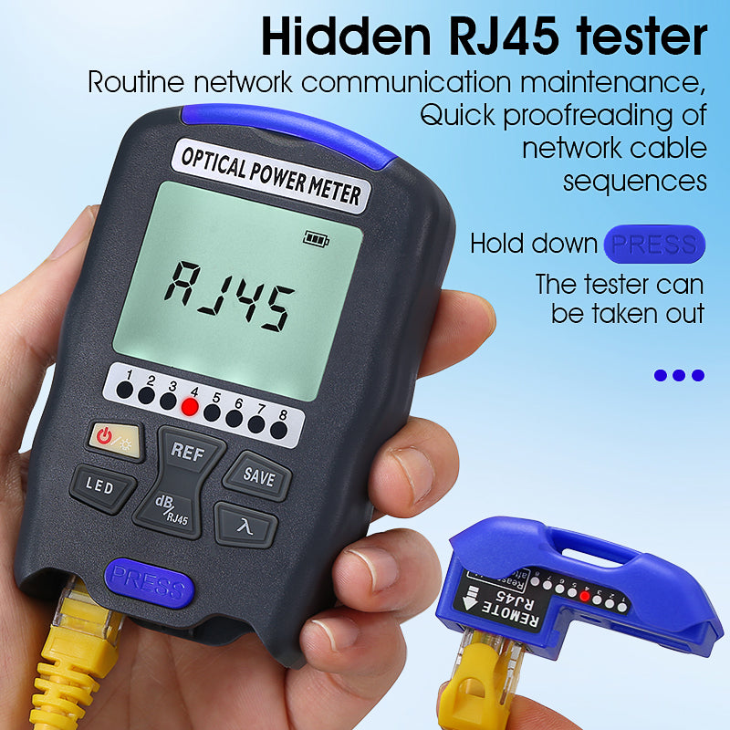 COMPTYCO Fiber Optic Tester AUA-DC7/DC5 Rechargeable OPM with LED and RJ45 Tester Fiber Optic Equipment Optical Power Me