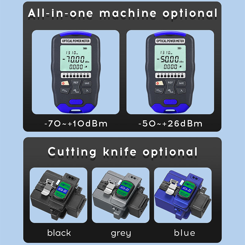 COMPTYCO AUA-X5 Fiber Cleaver AUA-DC70 Optical Power Meter Red Light Source Integrated Machine OPM with 15MW VFL Fiber T