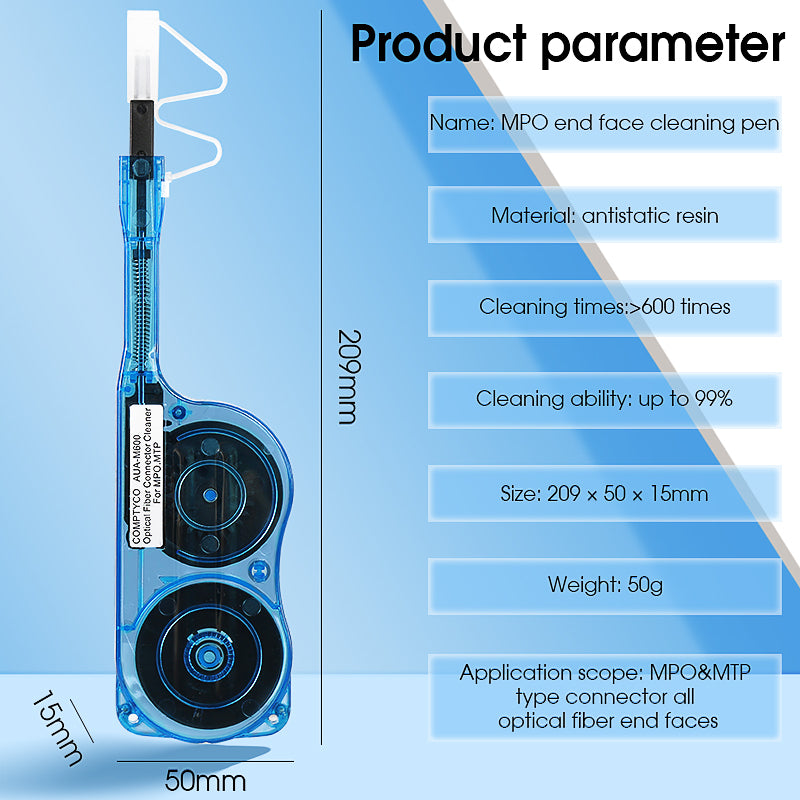 COMPTYCO AUA-M600 One-Click Cleaner Tool Fiber Optic Cleaning Pen 600 Times MPO MTP Connectors Pen Type Fiber Optic Clea