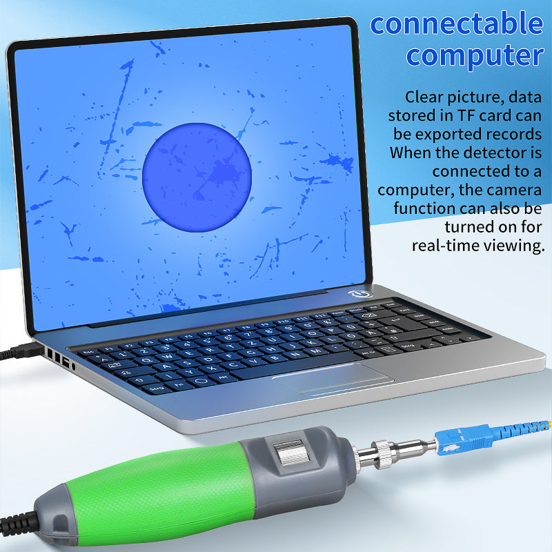 High Precision L-600 Fiber Optic Cleaner 400X Fiber Optic Microscope 5inch Touch Screen Inspection Probe Fiber End Face 