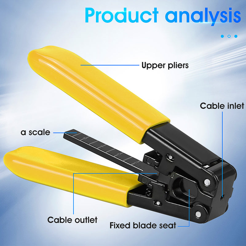 COMPTYCO Metal Leather Drop Cable Stripper FTTH Fiber Tool Leather Wire Stripper Pliers 3mm (W) * 2mm (H) Fiber Stripper