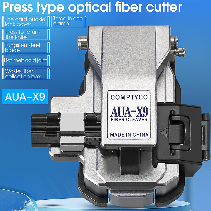 COMPTYCO High Precision AUA-X9 FTTH Fiber Tool Fiber Optic Cutter for Fusion Splicing Hot Melt Tools Optical Fiber Cleav