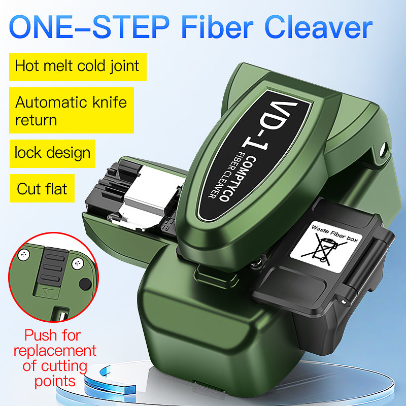 COMPTYCO VD-1 High Precision One-step Optical Fiber Cutter for Fusion Splicing Fiber Optic Cleaver Hot Melt Tool Fiber C