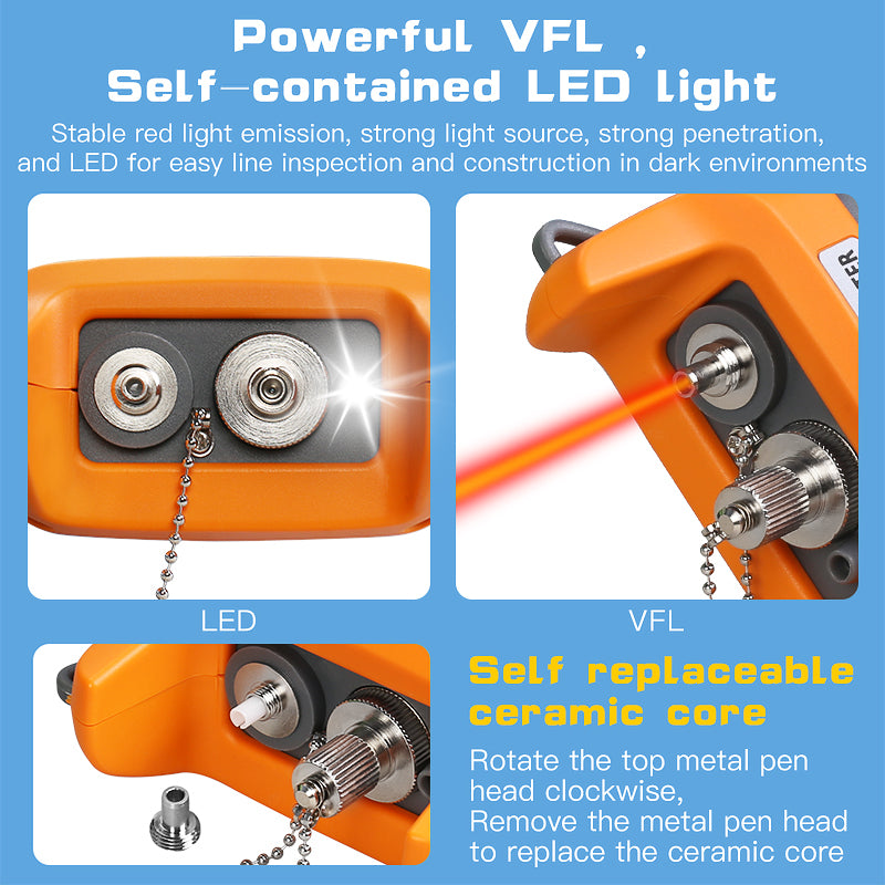 COMPTYCO High Precision Optical Multi Meter 3 in 1 OPM+VFL+LED Fiber Optic Equipment Visual Fault Locator Optical Power 