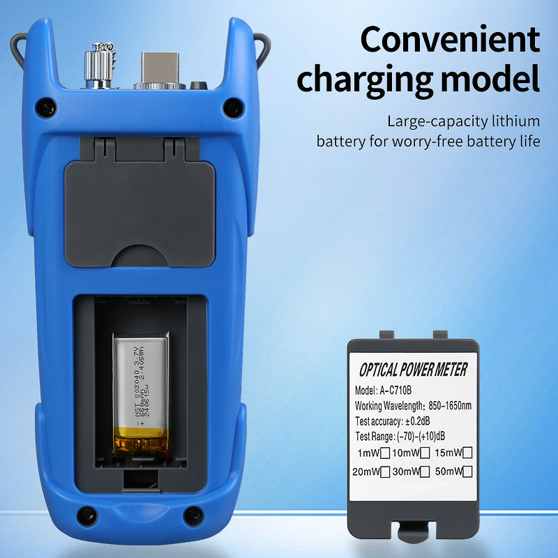 COMPTYCO High Precision Rechargeable OPM VFL with LED 3IN1 Machine Optical Fiber Tester Visual Fault Locator Optical Pow