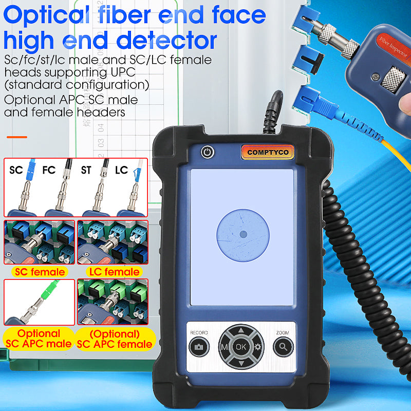 COMPTYCO AUA-400 Fiber Optic Microscope Fiber Optic Cleaner SC/UPC SC/APC Interface Fiber Optic End Face Detector