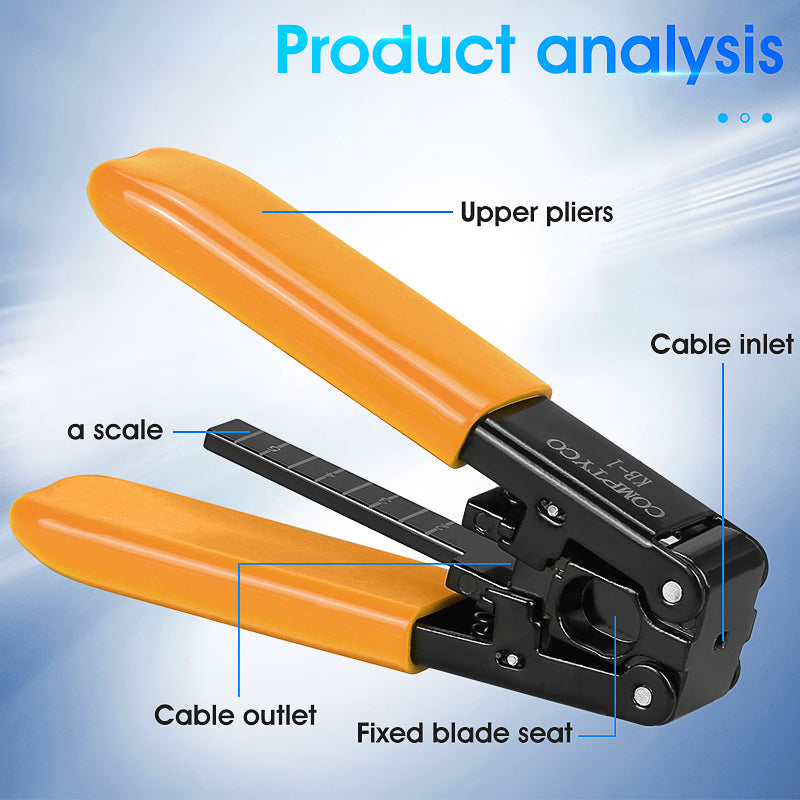 COMPTYCO KB-1 Metal Leather Drop Cable Stripper FTTH Fiber Tool Leather Wire Stripper Pliers 3mm (W) * 2mm (H) Fiber Str