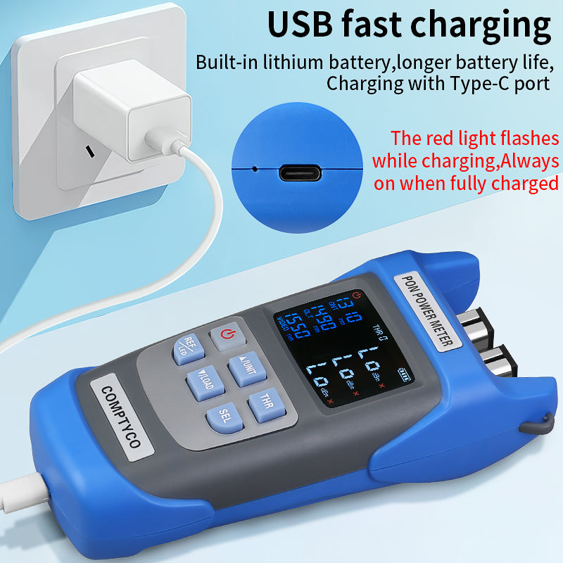 COMPTYCO AUA-C330U/A SC/FC/UPC/APC Network Detection Online test 1310 1490 1550nm 650mAh Rechargeable PON Optical Power 