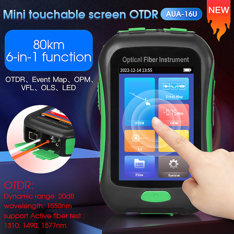 COMPTYCO AUA-16U/16A Optical Time Domain Reflectometer 80KM Multifunctional Online Testing 1550nm Optical Fiber Tester M