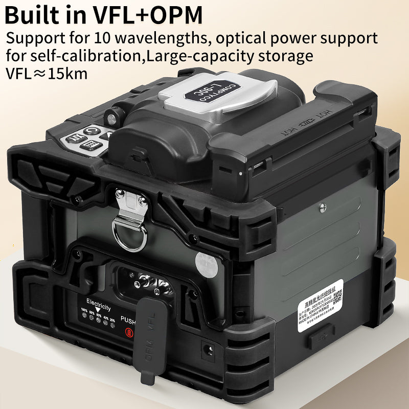 COMPTYCO L-90C High Performance Optical Fiber Welding Machine with OPM/VFL 5 Inch Touchscreen 6 Motor Fiber Optic Fusion