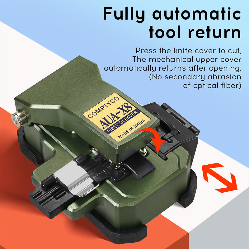COMPTYCO High Precision AUA-X8 Fiber Optic One Step Cleaver Fully Automatic Cable Cutting Knife Hot Melt Fiber Optic Cle