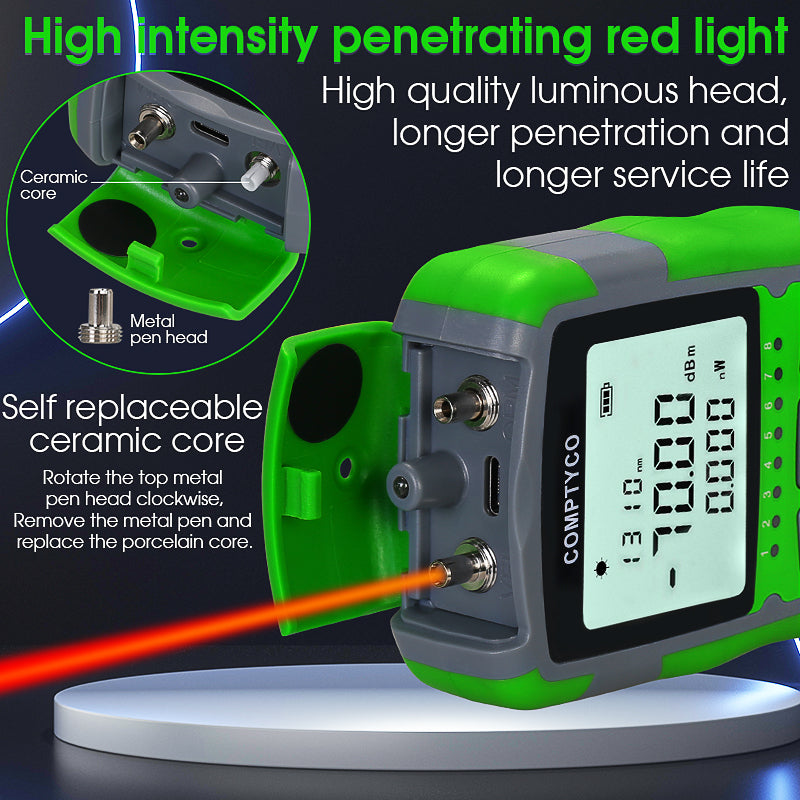 COMPTYCO Optical Multi Meter Multi-function OPM+VFL+LED+RJ45 Tester Visual Fault Locator Rechargeable Mini Optical Power